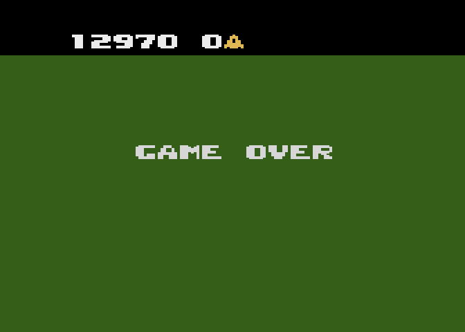 Xevious Atari 7800 Screenshot: Game over.