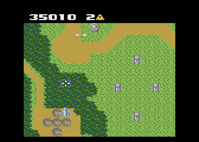 Xevious Atari 7800 Screenshot: Try to destroy opponents before they shoot you down...