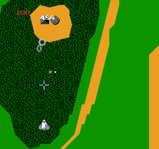Xevious NES / Famicom Screenshot: Blasting a few opponents...