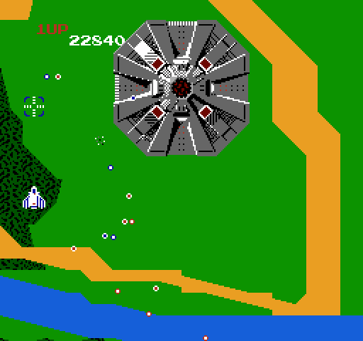 Xevious NES / Famicom Screenshot: A large opponent...this will be tricky!