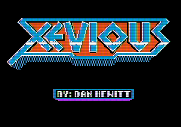 Xevious Apple II Screenshot: Title screen.