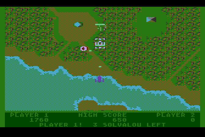 Xevious Atari 5200 Screenshot: More enemies appear...attack before you are destroyed!