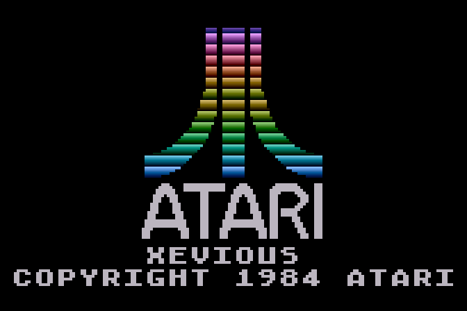 Xevious Atari 5200 Screenshot: Atari logo screen.