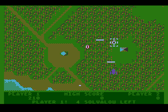 Xevious Atari 5200 Screenshot: Attacking enemies...
