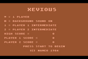Xevious for Atari 5200 - Title and settings screen.