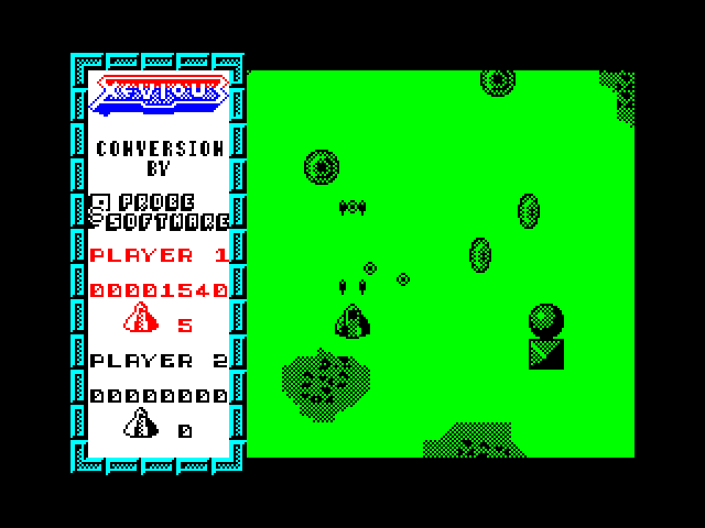 Xevious ZX Spectrum Screenshot: Blasting opponents...