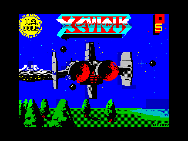 Xevious ZX Spectrum Screenshot: Loading screen.