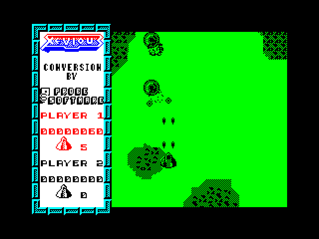 Xevious ZX Spectrum Screenshot: Game start.