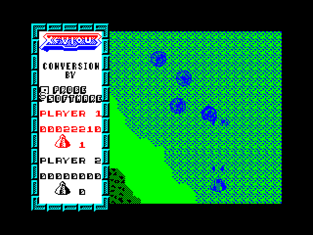 Xevious ZX Spectrum Screenshot: One enemy destroyed, but more will appear!