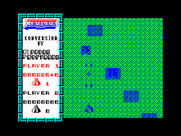 Xevious for ZX Spectrum - Watch out for the water craft; they fire at you and can only be destroyed with bombs.