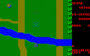 Xevious for Fujitsu FM-7 - Crossing a river...enemy fire is temporarily slowed down!