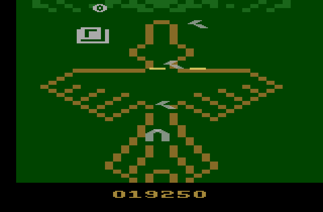 Xevious Atari 2600 Screenshot: Bomb ground targets if you can...