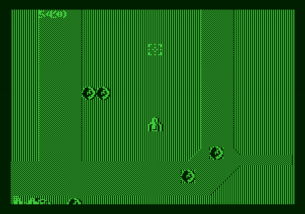 Xevious Apple II Screenshot: Destroyed some ground targets...