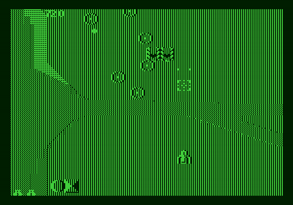 Xevious Apple II Screenshot: Blasting incoming Xevians!