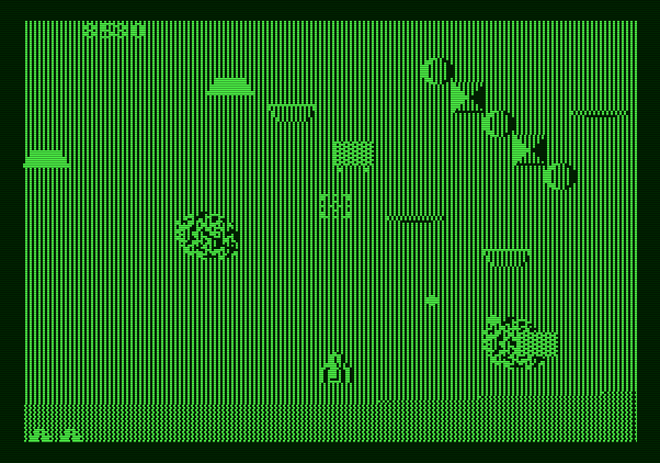 Xevious Apple II Screenshot: These rotating shields can't be destroyed...