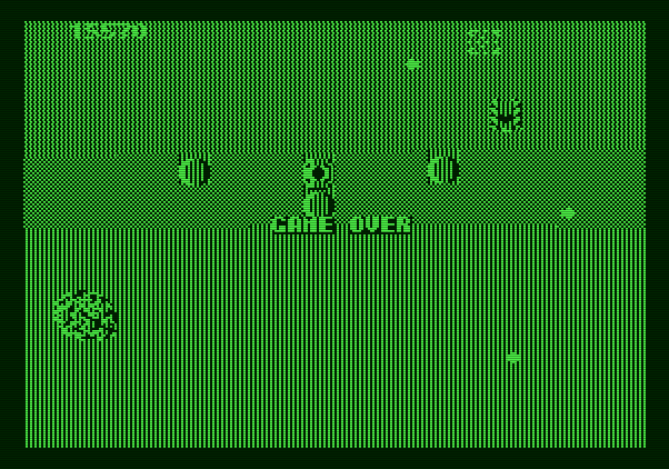 Xevious Apple II Screenshot: Game over.