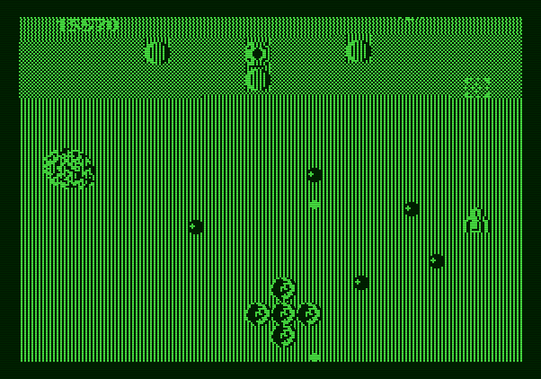 Xevious Apple II Screenshot: Some new enemies appear!