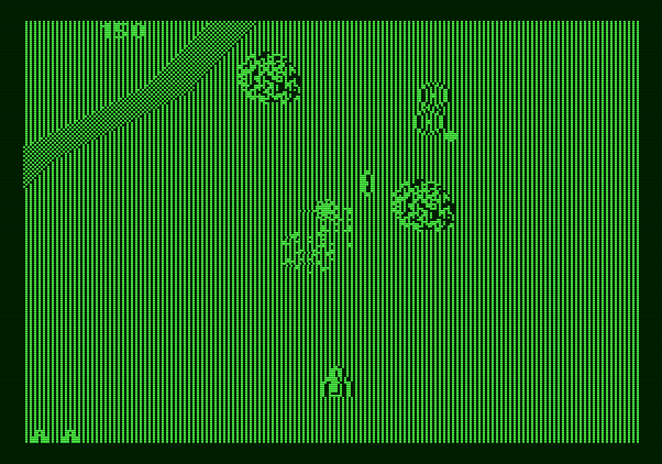 Xevious Apple II Screenshot: Game start.