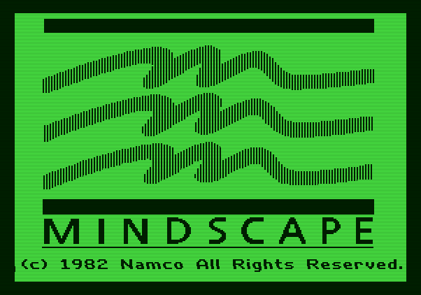 Xevious Apple II Screenshot: MIndscape logo screen.