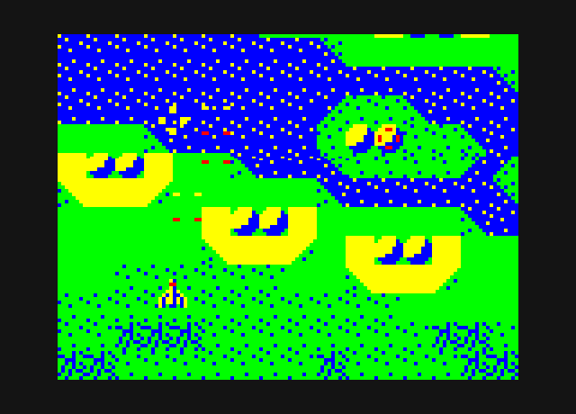 Xevious PC-6000 Series Screenshot: The terrain varies as you progress through the game...