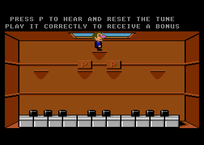 Scrapyard Dog Atari 7800 Screenshot: Can you play the tune for a bonus?