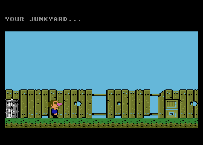 Scrapyard Dog Atari 7800 Screenshot: The starting location.