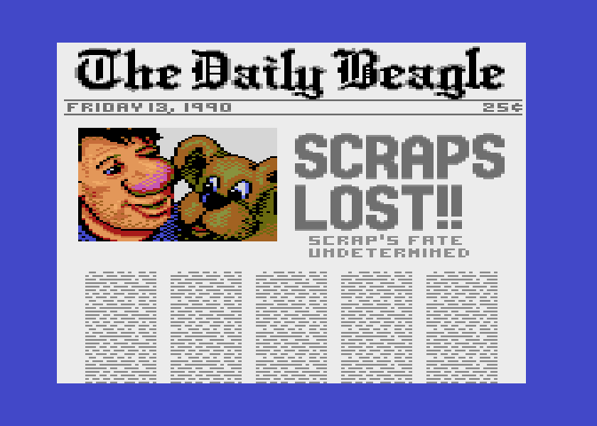 Scrapyard Dog Atari 7800 Screenshot: Game over.