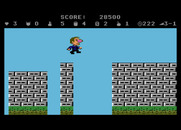 Scrapyard Dog for Atari 7800 - Like many platform games you'll need to safely jump across gaps in the platform...