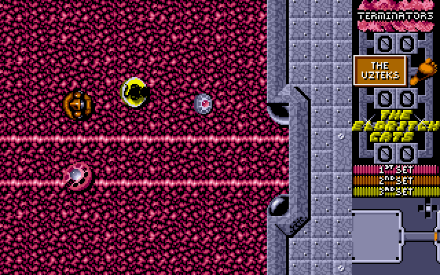Projectyle Amiga Screenshot: The goal to the right side of the field...