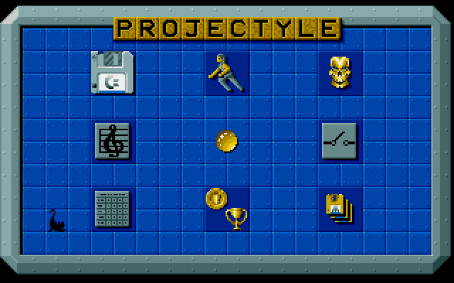 Projectyle Amiga Screenshot: The main menu.