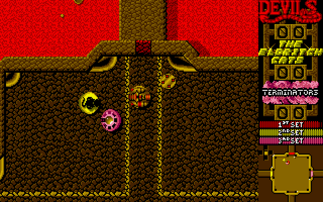 Projectyle Amiga Screenshot: Tunnels lead to adjacent rooms.
