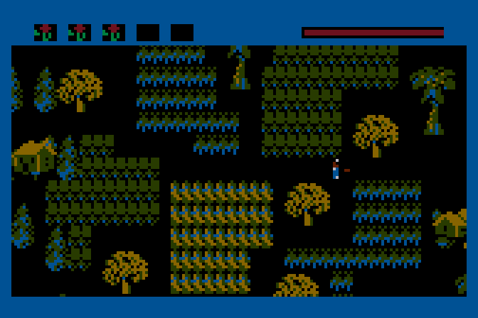 E.T. Phone Home! Atari 8-bit Screenshot: Found something and carrying it back...