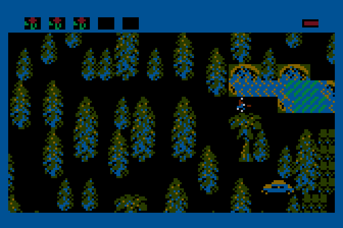 E.T. Phone Home! Atari 8-bit Screenshot: Lost in the woods.