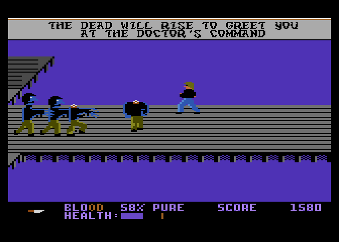 Midnight Mutants Atari 7800 Screenshot: Zombies! Be careful...