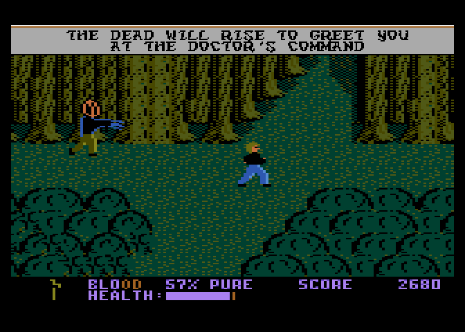 Midnight Mutants Atari 7800 Screenshot: Lost in the forest, and zombies found me!
