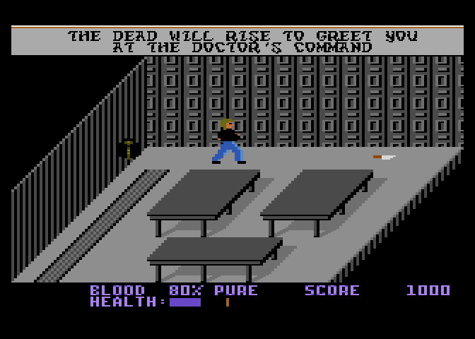 Midnight Mutants Atari 7800 Screenshot: I found the knife! That could be useful...