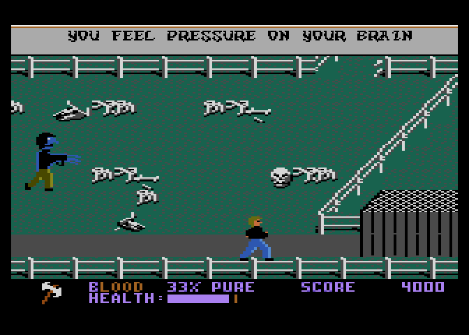 Midnight Mutants Atari 7800 Screenshot: It doesn't look very safe here...