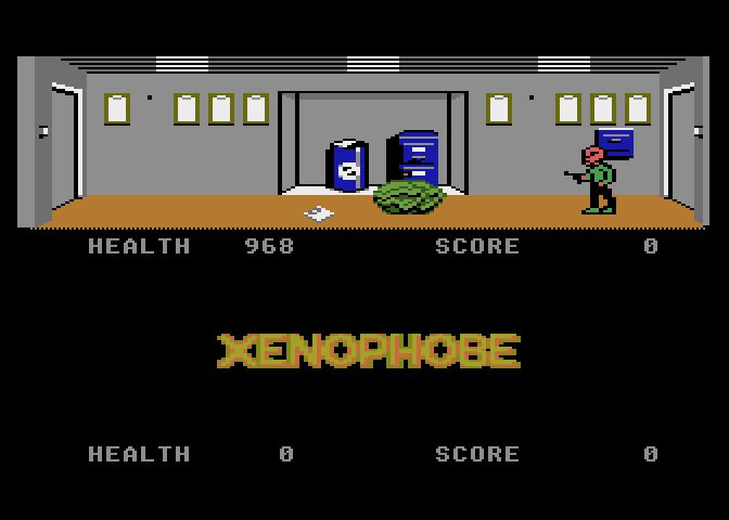 Xenophobe Atari 7800 Screenshot: One player game, the first screen...