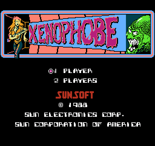 Xenophobe NES / Famicom Screenshot: Title screen.