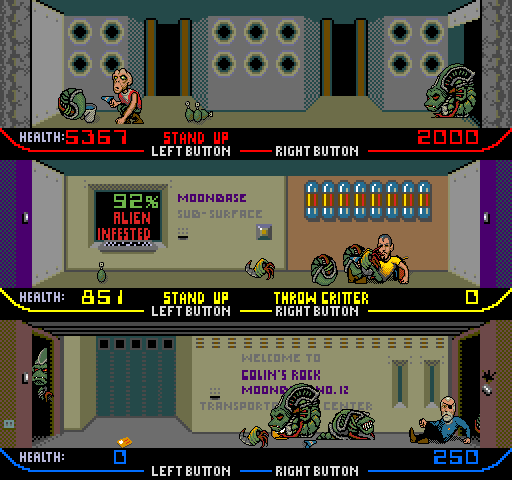 Xenophobe Arcade Screenshot: The attack continues...
