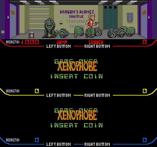 Xenophobe Arcade Screenshot: Destroy the aliens!