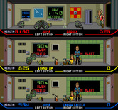 Xenophobe for Arcade - The screen is split in three for multi-player games.