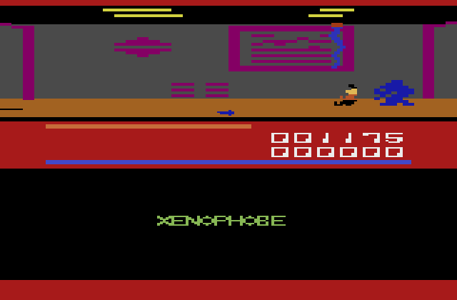 Xenophobe Atari 2600 Screenshot: I've been knocked down!