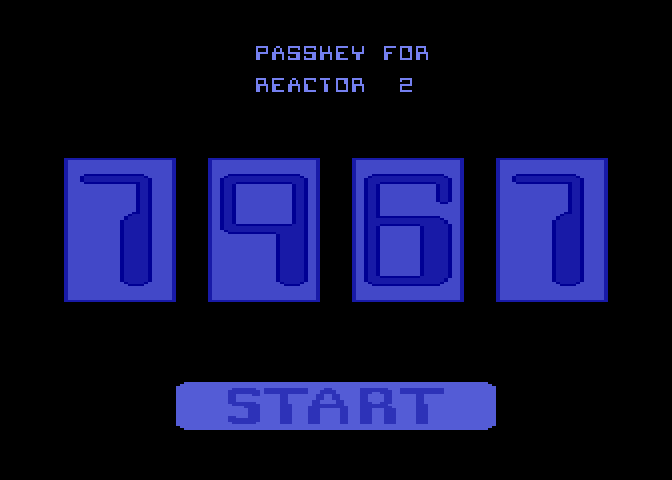 Meltdown Atari 7800 Screenshot: I received a passkey for reactor 2.