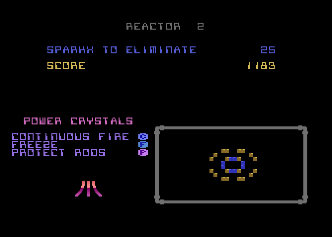 Meltdown Atari 7800 Screenshot: Reactor 2 overview.