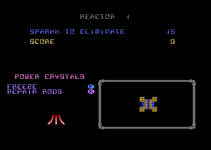 Meltdown Atari 7800 Screenshot: Reactor 1 overview.