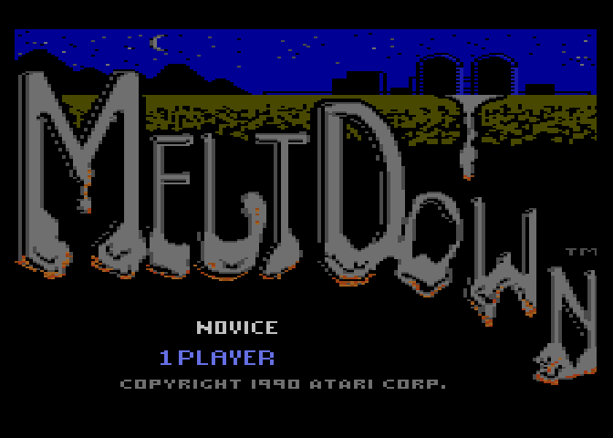Meltdown Atari 7800 Screenshot: Title screen.