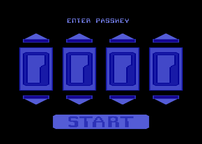 Meltdown Atari 7800 Screenshot: If you have a passcode, enter it now to start at a later level.