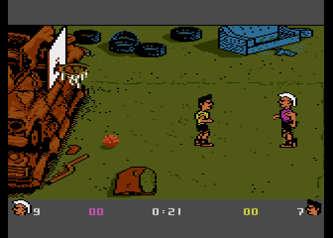 BasketBrawl Atari 7800 Screenshot: Dropped the ball...