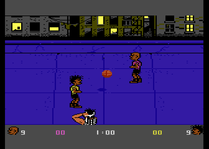 BasketBrawl Atari 7800 Screenshot: Starting a game of one-on-one.